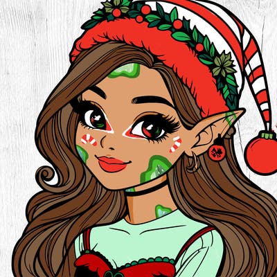 christmas girl elf realistic