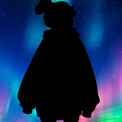 realistic girl with a oversized sweatshirt on and a bun