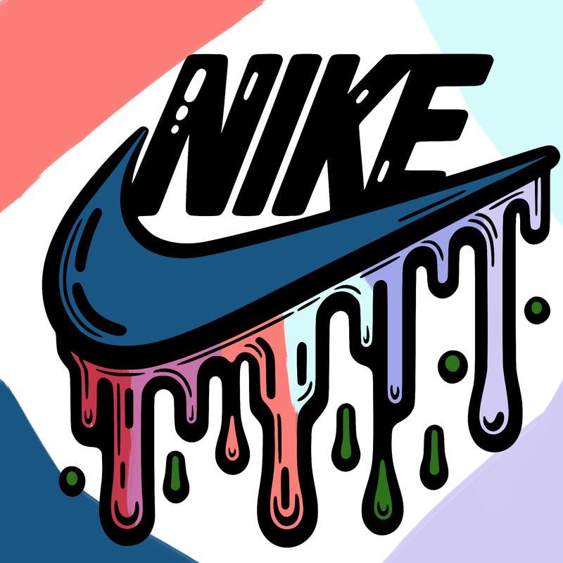 dripping nike logo