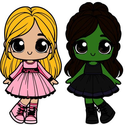 two cute little girls