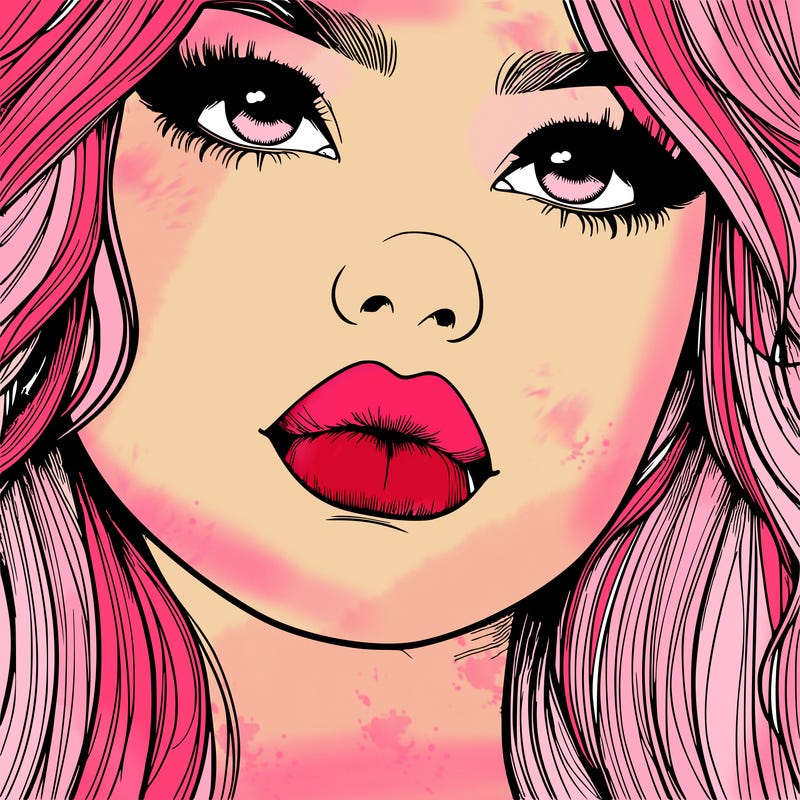 really realistic girl with lips