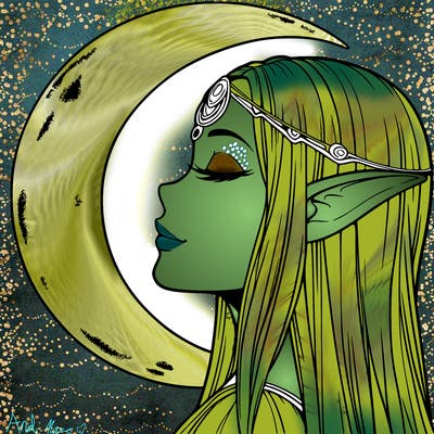 a realistic moon elf