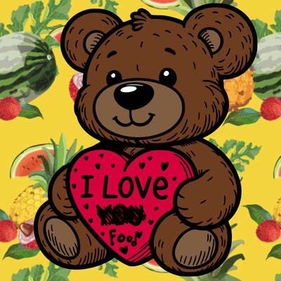 teddy bear holding an i love you heart