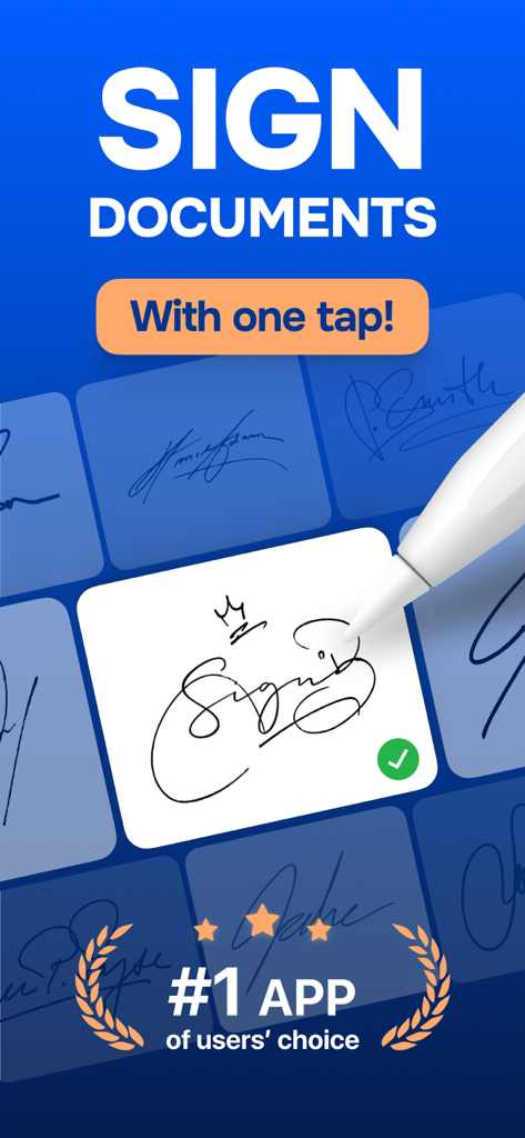 Une signature numérique créée sur une application mobile avec un stylet