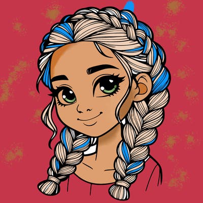 girl with braids realistic