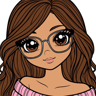 girl with beautiful eyes, hair, and glasses