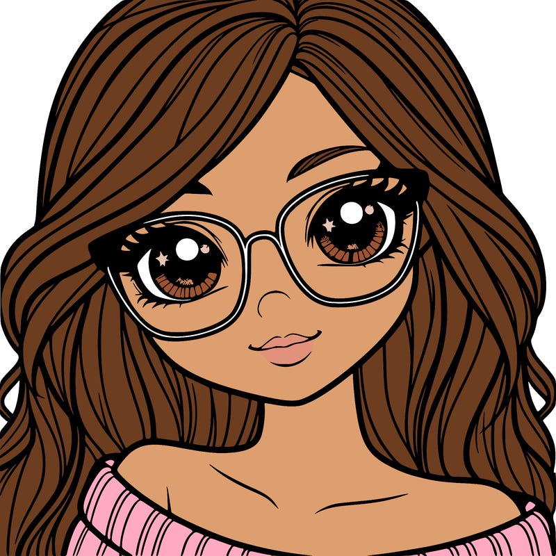 girl with beautiful eyes, hair, and glasses