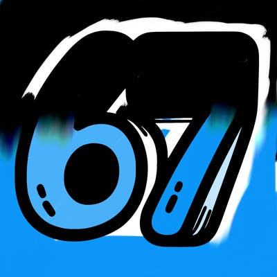 the numbers 67