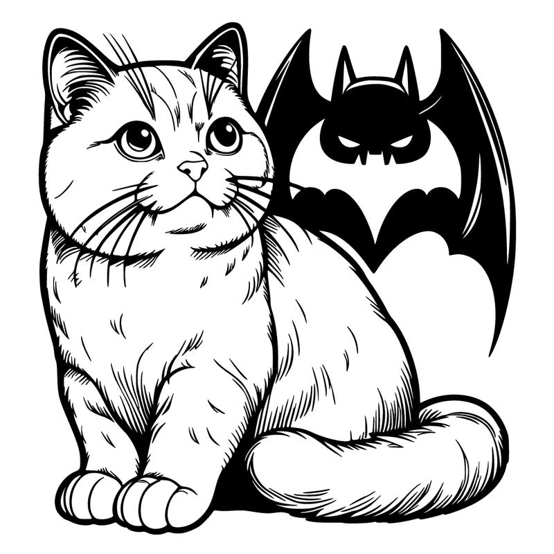 realistic cat bat man