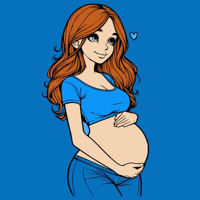 realistic pregnant girl