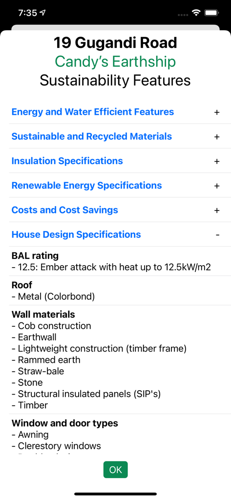 NEVigator - Sustainability features and house design specifications for Candys Earthship at Narara Ecovillage