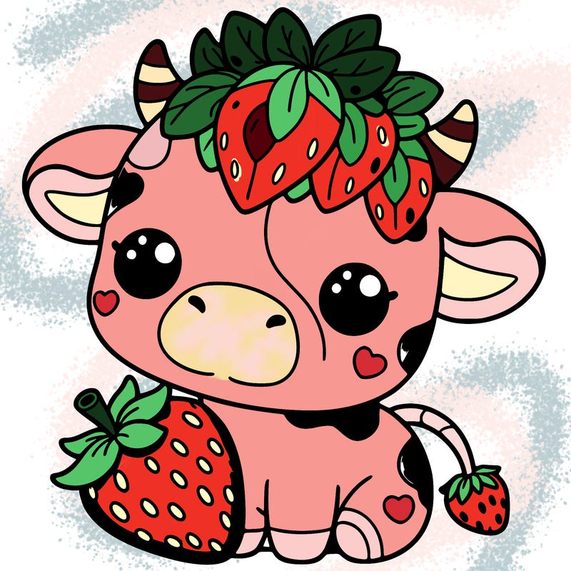 cute strawberry cow