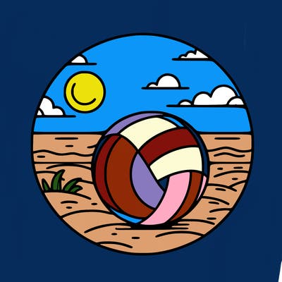 volleyball on a beach