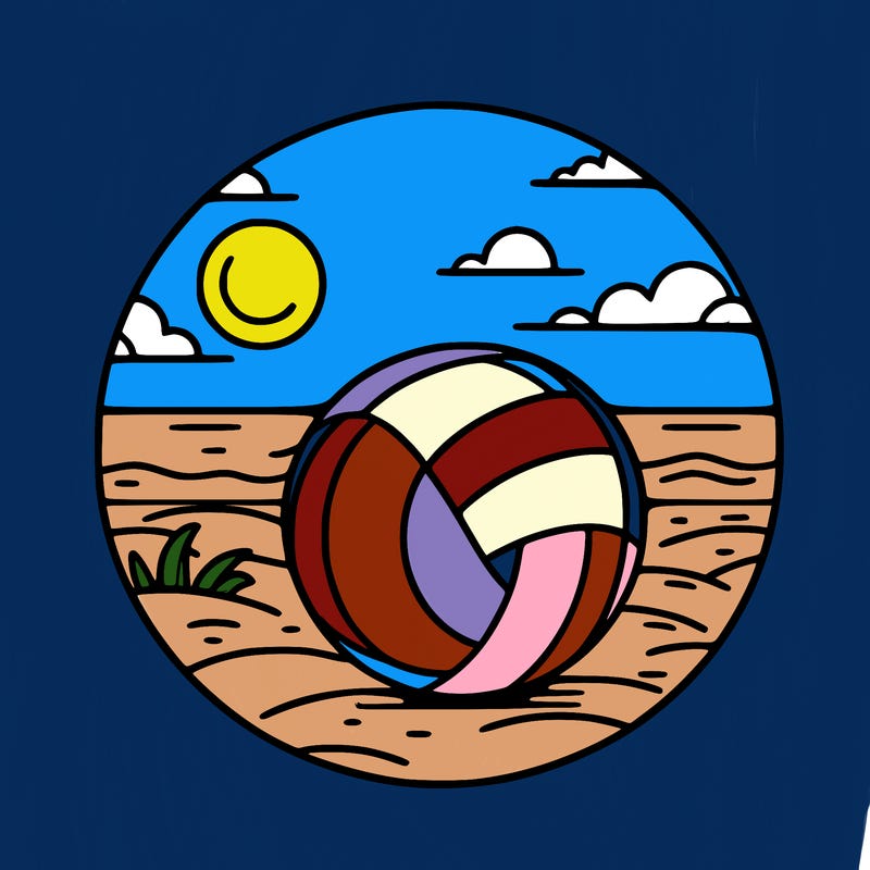 volleyball on a beach