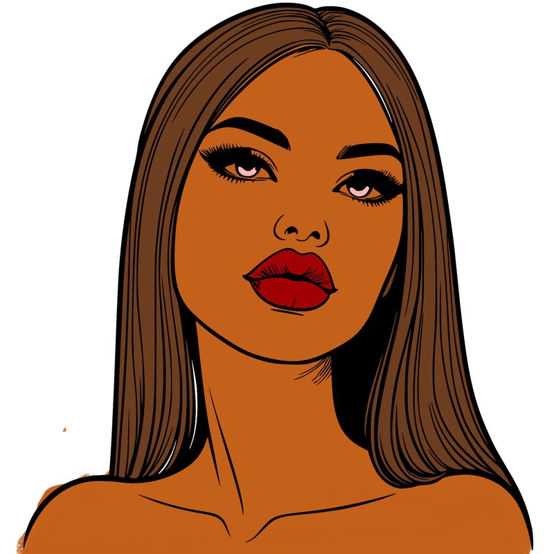 realistic woman with full lips