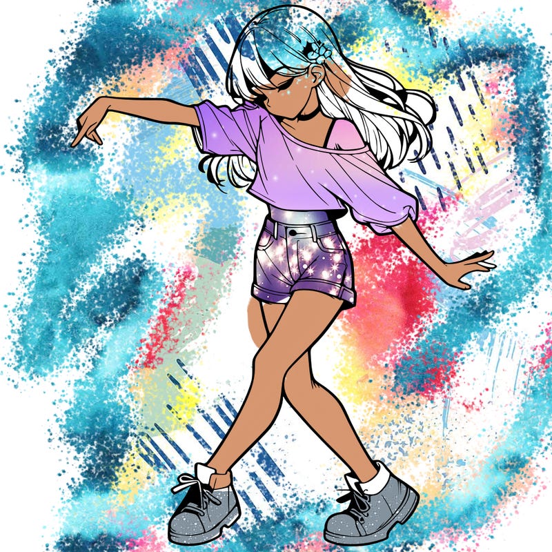 realistic girl danceing