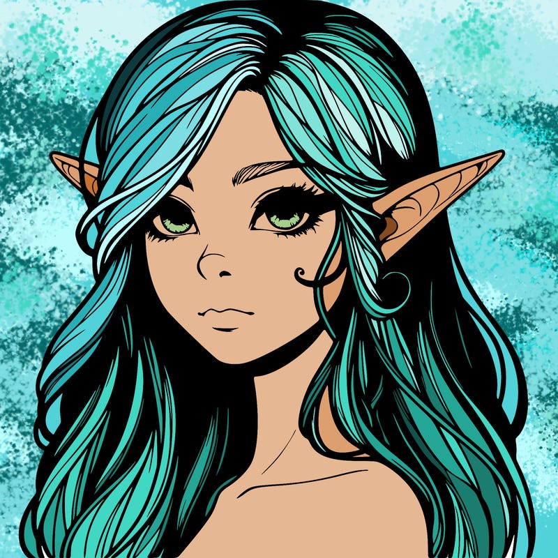 elf girl realistic dark fantasy