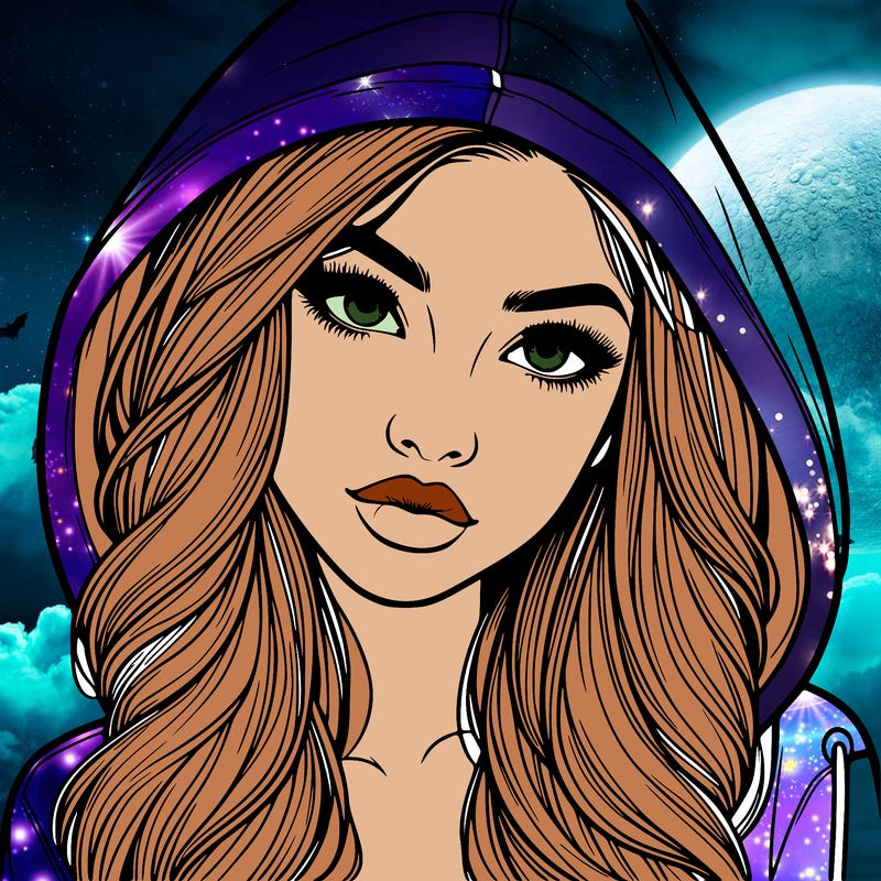 realistic beautiful girl with a hood on