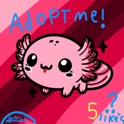 cute easy baby axolotl