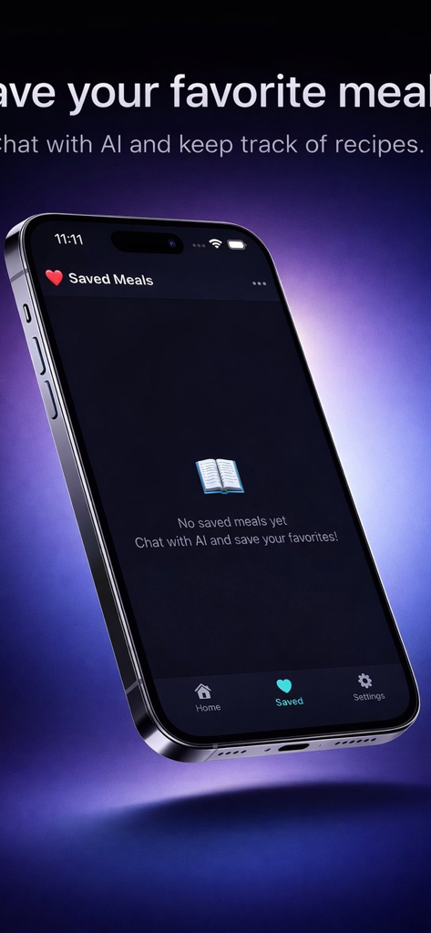 Pantalla de comidas guardadas de la aplicación Planificador AI de Iftar y Suhoor en un smartphone