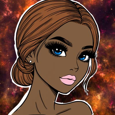 realistic girl with lashes