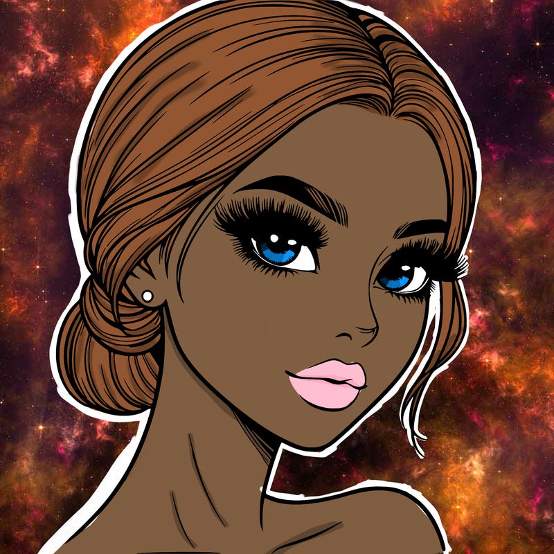 realistic girl with lashes