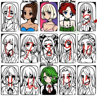 girls that look diffrent anime