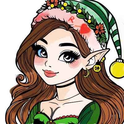 christmas girl elf realistic