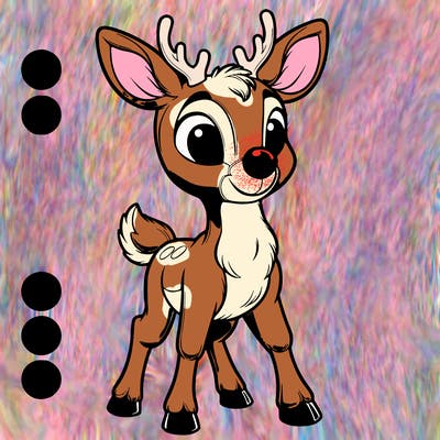 rudolph the red nosed reindeer. realistic