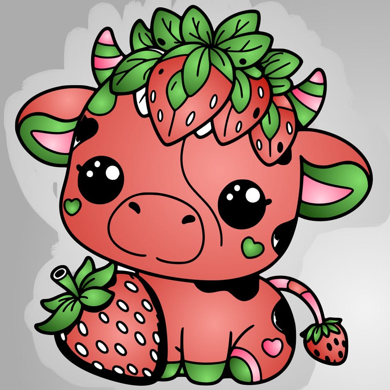 cute strawberry cow