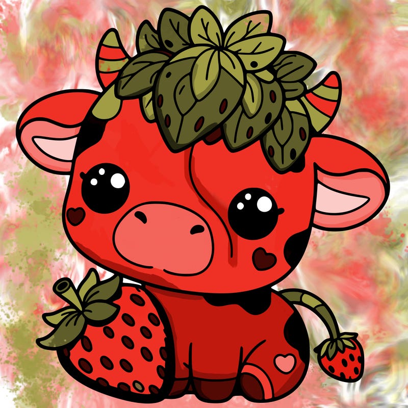cute strawberry cow
