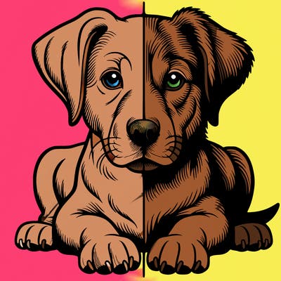 realistic dog split picture