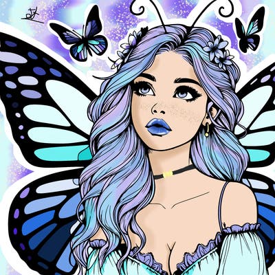 butterfly fairy realistic girl