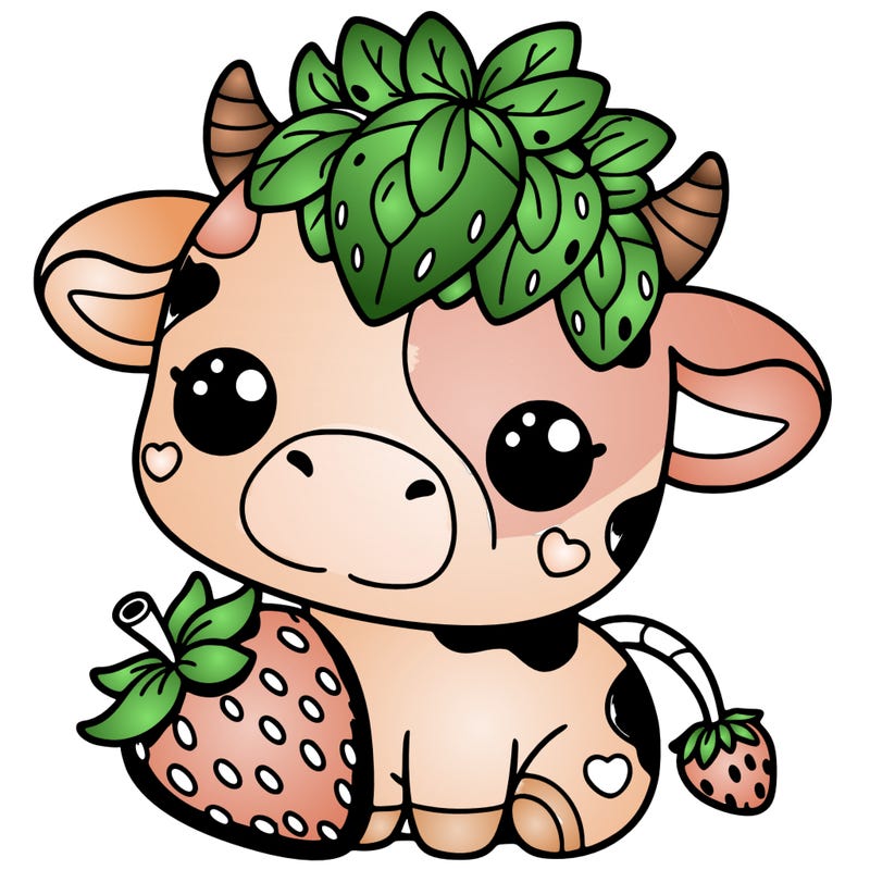 cute strawberry cow