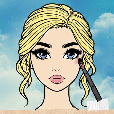 realistic person with makeup