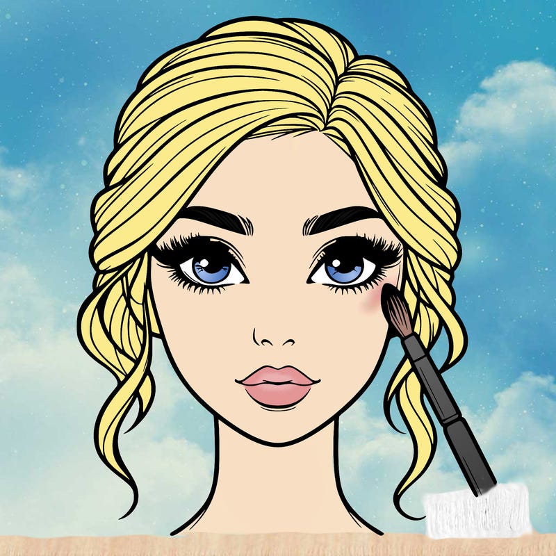 realistic person with makeup