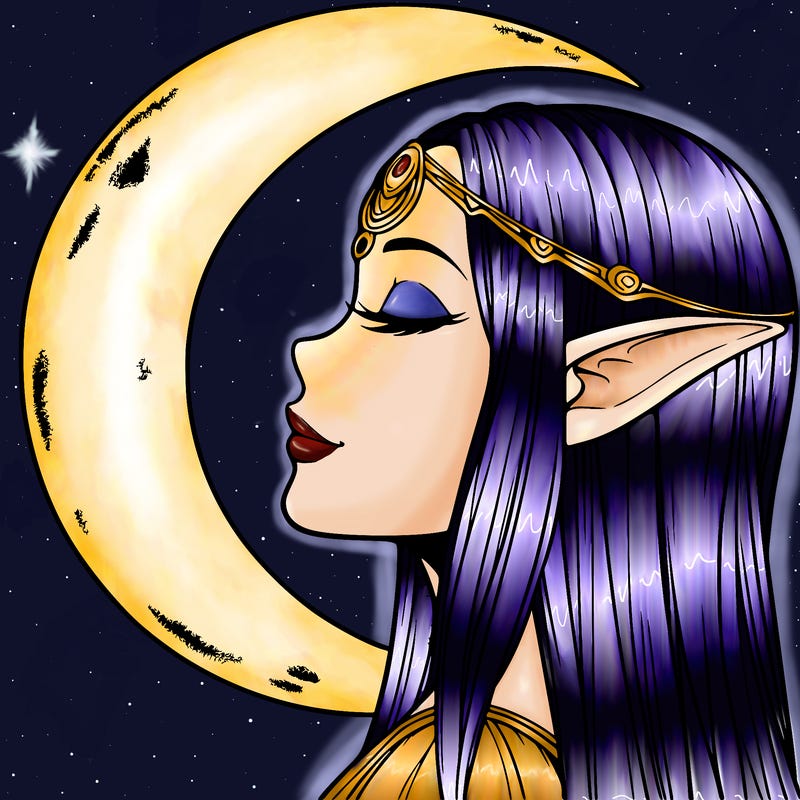 a realistic moon elf