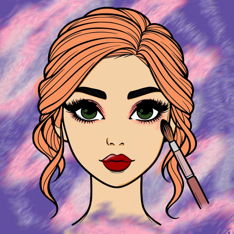 realistic person with makeup