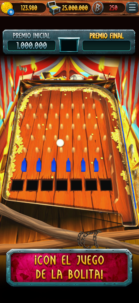 Vikingos – Máquina Tragaperras - Screenshot of the ball mini-game in the Vikingos slot machine app.