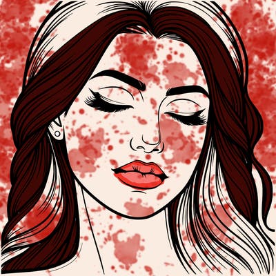 realistic woman with eyes closed