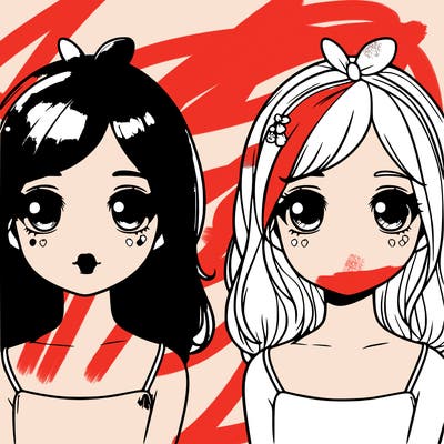 a cute realistic girl with small pink lips