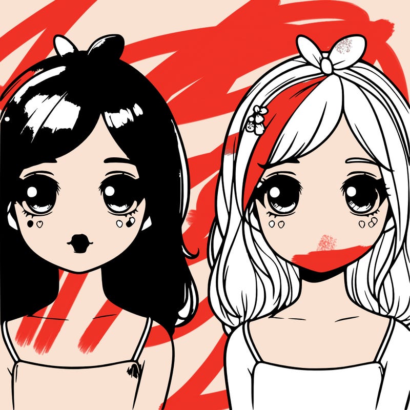 a cute realistic girl with small pink lips