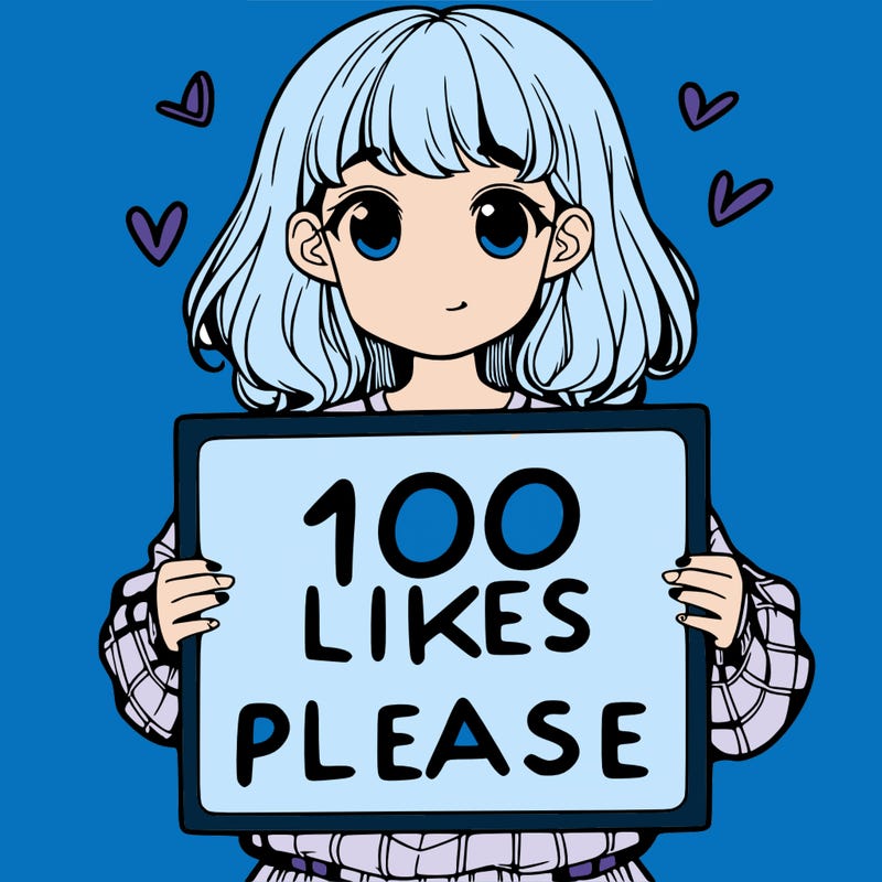 a girl holding a sign saying 100 likes please