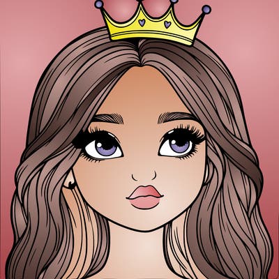 a realistic girl with a crown on
