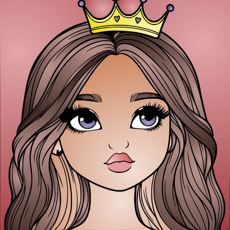 a realistic girl with a crown on