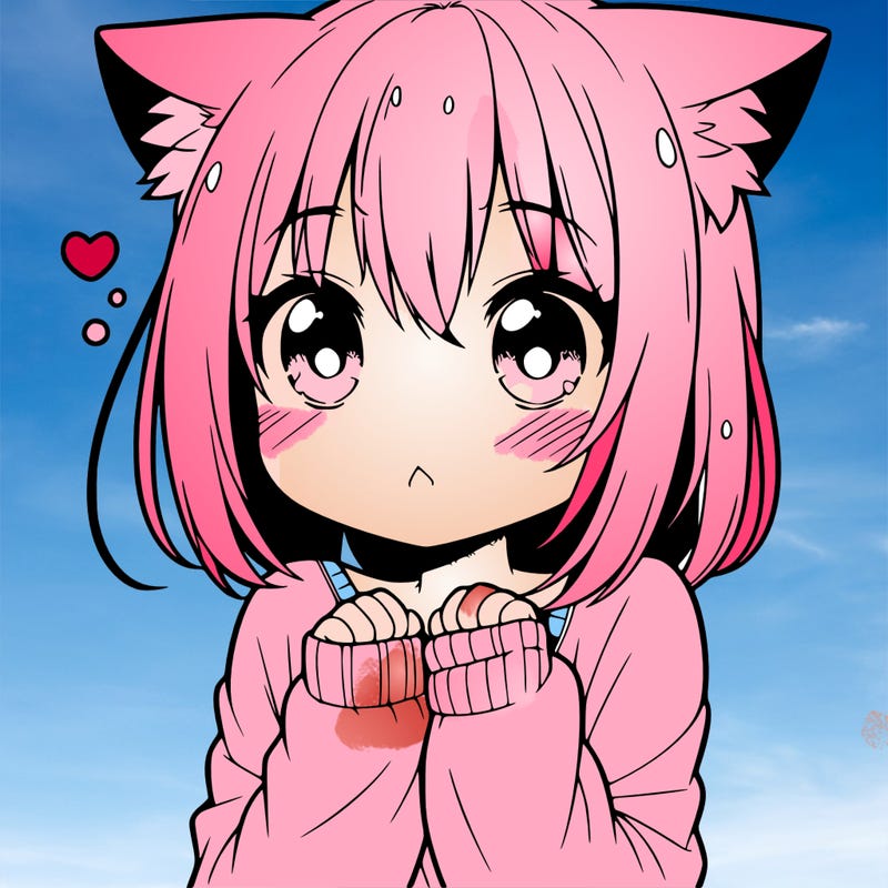 shy anime catgirl