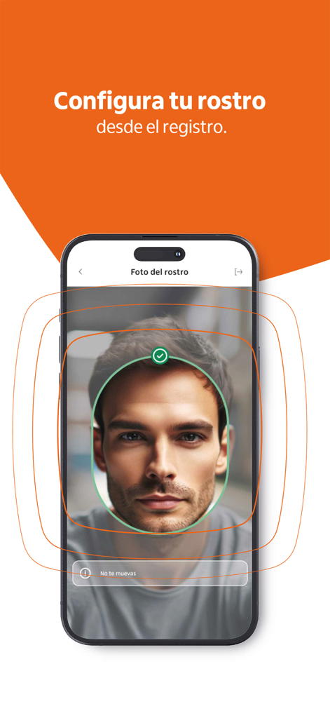 Itau Colombia app facial recognition registration screen