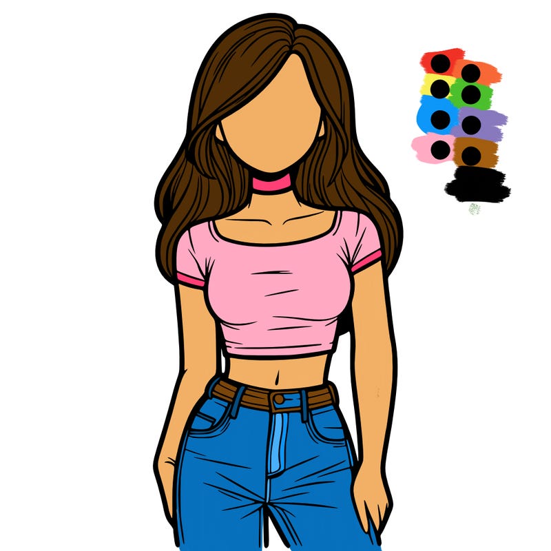girl with a crop top and jeans