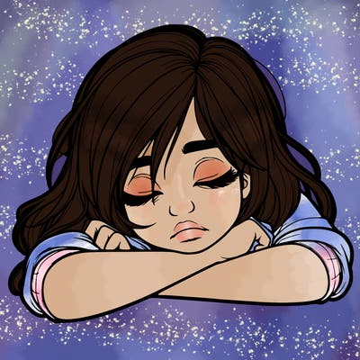 realistic tired girl