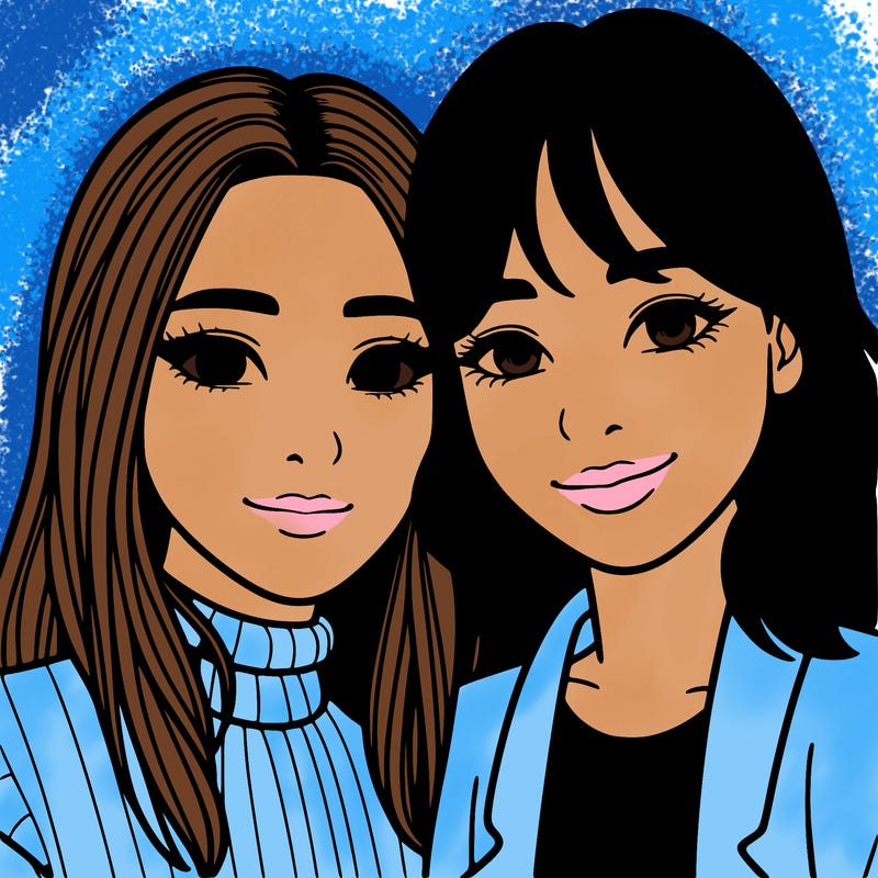 asian woman being in a couple with a latina woman realistic